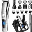 Ufree Beard Trimmer for Men, Waterproof Electric Razor for Nose, Body, Face & Mustache, Cordless Hair Clippers Shavers Grooming Kit, Gifts for Men Husband Father (Silver)