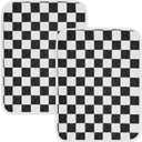 2 Pack Black Checkered Washable Pee Pads for Dogs, Checkered Reusable Dog Pee Pads, for Puppy Playpen, Crate, Whelping Box, Potty Training, Cute Aesthetic Absorbency, Leak-Proof Non-Slip