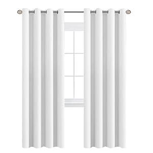 H.VERSAILTEX White Curtains for Bedroom Pure White Curtain 96 inches Long for Christmas Thermal Insulated Window Treatment Panel/ Drape for Living Room, White, One Panel, Grommet Top, 52" W x 96" L