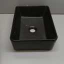 Kichae 16"x12" Vessel Sink Rectangle - Modern Above Matte Black Porcelain Ceramic Bathroom Vessel Vanity Sink Bowl Art Basin