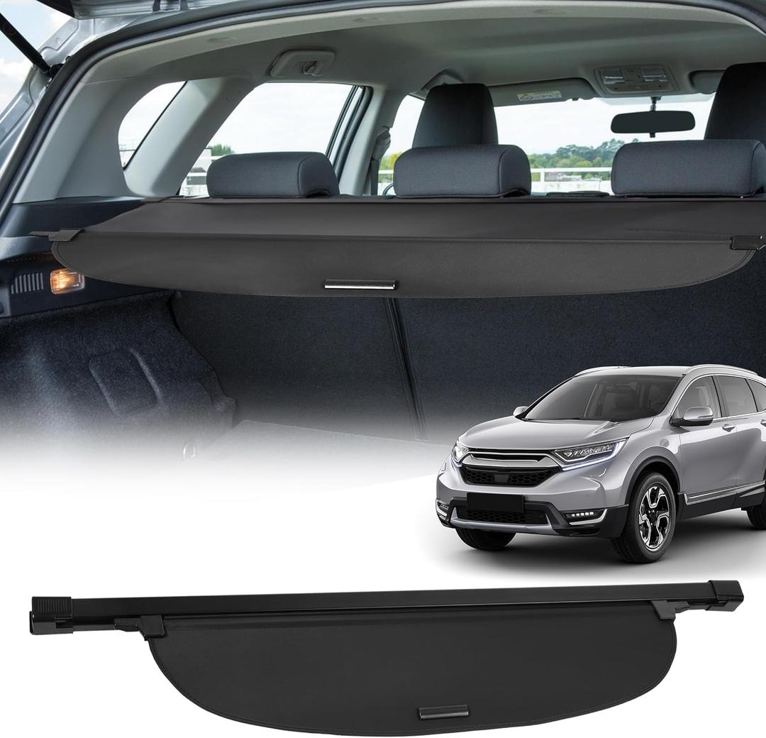 AUXMART for Honda CRV Retractable Cargo Cover 2017-2022 Waterproof Rear Trunk Cargo Cover Security Cargo Cover Shielding Shade Compatible with Honda CRV Accessories 2018 2019 2020 2021
