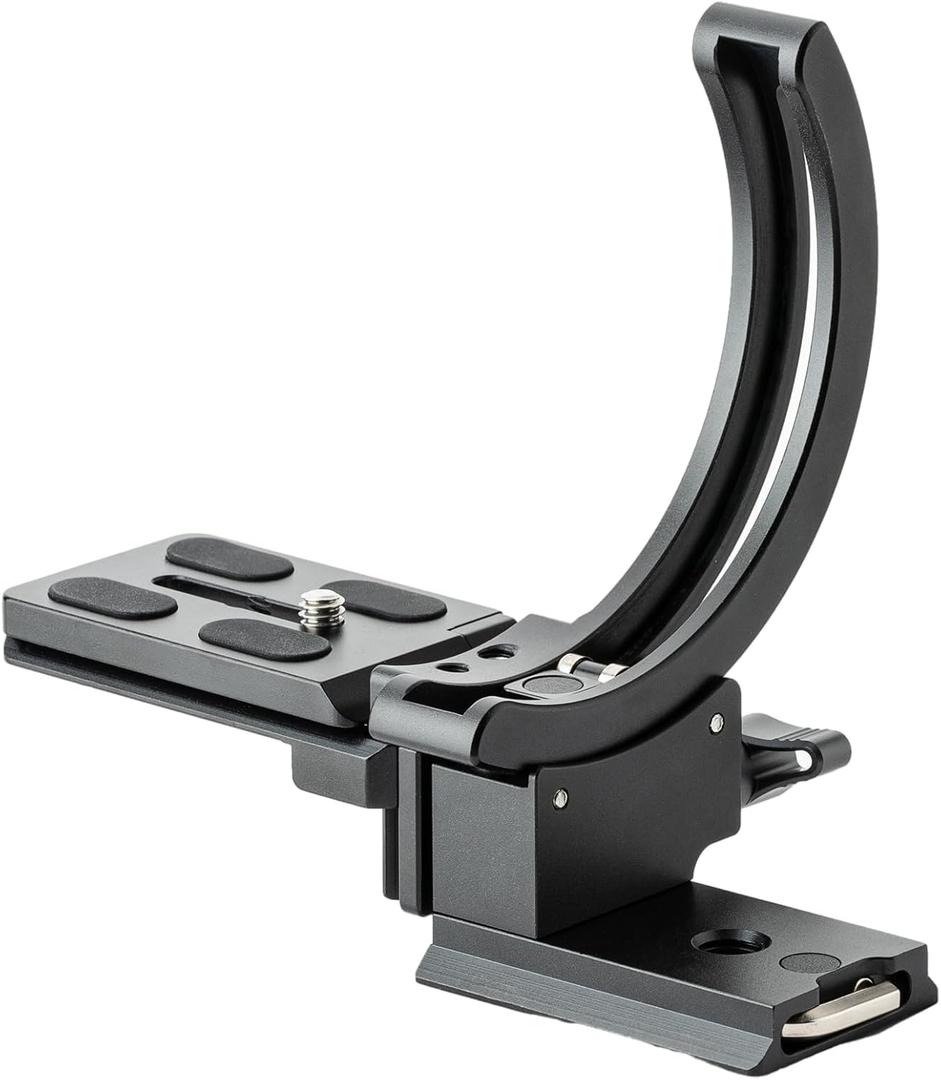 Fotopro Camera Vertical Bracket, Tripod Mount Ring Lens Mount, 1/4 Rotatable Collar Mount Plate for DSLR SLR, Fits Plate for Arca-Type, Supporting 84.8mm Lens Horizontal and Vertical (X-RO95 Black)