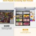 NADAMOO Freezer Organizer Bins, 4 Packs Large Expandable Stackable Chest Freezer Containers with Handle, Metal Adjustable Storage Baskets for Fridge, Deep Freezer, Cabinet, Kitchen, Pantry - Black