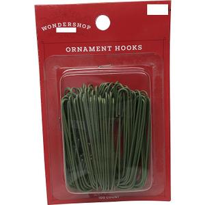 100 Large Green Ornament Hooks, Use for Decorating, Crafting, Flower Arranging, Jewelry Making, and More