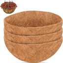 ZeeDix 16 Inch Coco Liners for Hanging Baskets, 3 Pcs Round Coco Liner 100% Natural Coco Fiber Basket Coconut Replacement Liner for Hanging Baskets Planters Flowers Vegetables(16in-3pcs)