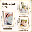 Hoteam 12 Pack 6x6, 6x8, 7x9 Inch Gold Floating Frame for Photo 4x4, 4x6, 5x7 Inch Floating Picture Frame Collection Vintage Metal Minimal Ornate Easel for Pictures Photos Desk Tabletop Display