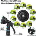 Garden Hose 50ft, Heavy Duty Stainless Steel Water Hose with 10 Functional Nozzles, No Kink, Lightweight and Flexible, Easy to Use and Store, Strong and Sturdy, Suitable for Yard and Lawn