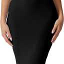 QINSEN Women's Square Neck with Lace Detail Long Maxi Dress Sleeveless Lounge Ribbed Full Length Dresses, Medium