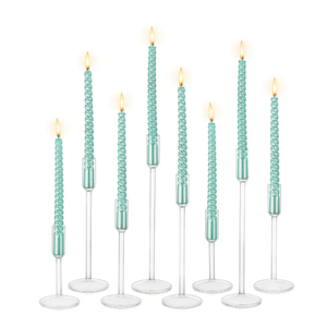 8 pcs Glass Candle Holder Candlestick Holders: Hewory Taper Candle Holders 8Pcs Candle Stick Candle Holder, Clear Tall Candle Holders for Table Centerpiece Wedding Christmas Holiday Party Decorations