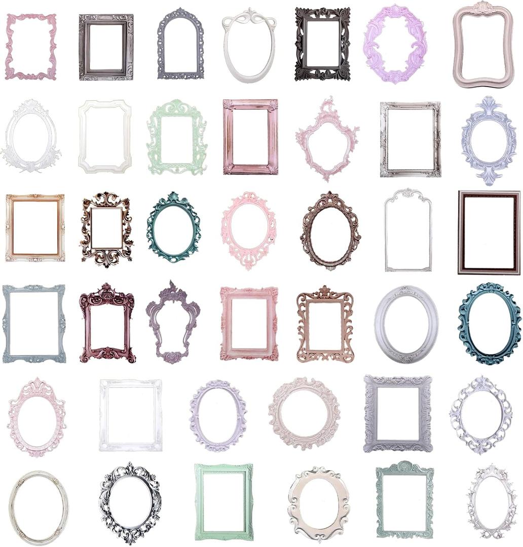 40pcs Junk Journal Stickers,Scrapbook Frames,Scrapbook Embellishments,Vintage Scrapbook Window Frames Cutout,Photo Scrapbook Decorative Paper for DIY Scrapbooking Junk Journal Crafts Album