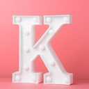 LED Marquee Letter Lights K Alphabet Light Up Marquee Number Letters Sign for Wedding Birthday Party Battery Powered Christmas Lamp Night Light Home Bar Decoration