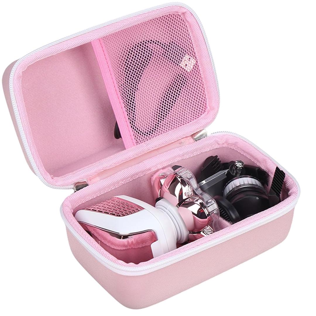 Shaver Case for WEQOEE/SHPAVVER/Wyklaus/umither Electric Shaver for Women, Case for 5-in-1 7D Rechargeable Body Shaver - Travel Protective Carrying Storage Bag (Pink, Box Only)