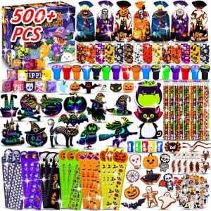 500 PCS Halloween Stationery Set, Party Favors for Kids Assorted Art and Craft Kit, Goodie Bag Stuffers Classroom Prizes Trick or Treat Fillers