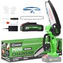 Saker Mini Chainsaw|6 Inch Chainsaw[2025 Upgraded]|Mini Cordless Electric Chain Saw|Small Handheld Portable Chainsaw Battery Powered Chain Saw for Tree Trimmer and Garden,Gift for Men Dad Women