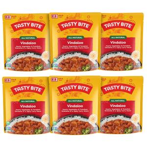 Tasty Bite Hot & Spicy Vindaloo, 10 Ounce, Pack of 6, Ready to Eat, Microwavable Entree, Sweet & Sour, Vegetarian, BBD: Jan 31 2027