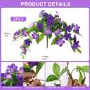 2 x Homsunny Artificial Fake Flowers Plants Outdoor, 2PCS Realistic Faux Silk Flowers UV Resistant Fake Outdoor Flowers for Spring Outside Porch Garden and Home Patio Yard Decor (Double Purple)
