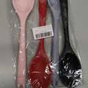 Cooking Spoon 4Pcs Red Black Grey Pink Large Serving Spoons Heat Resistant Silicone Spoon Non-Stick Mixing Kitchen Spoons Premium Silicone Kitchen Utenils for Stirring Baking, Mixing, Dishwasher Safe