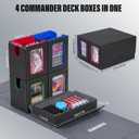 Card Deck Box for MTG with Commander Display, 5 in 1 Trading Card Storage Box Fits 400+ Double-sleeved Cards, Removable Deck Case for TCG/Sports Cards with Dice Tray, 4 Magnetic Card Holders(Colorful)