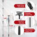 12FT Dust Barrier Poles, 4Pack Spring Retractable Zipper Wall Poles