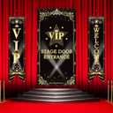 3 Pcs VIP Party Decorations VIP Stage Door Entrance Movie Night Banner Porch Sign Star Stage Door Porch Banner Theme Doors Cover for Movie Night Music Award Party Supplies