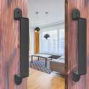 Barn Door Handle Black 10 inch Comfortable Handy Touch Gate Handles 2 Pack Long Solid Metal Door Pull for Sliding Barn Door Gate Cabinet Closet Drawer Garage Screws Included