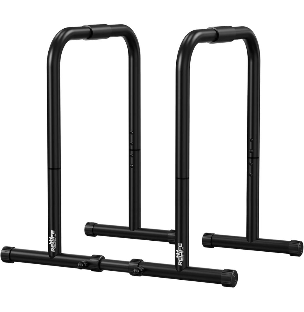 RELIFE REBUILD YOUR LIFE Dip Station Functional Heavy Duty Dip Stands Fitness Workout Dip bar Station Stabilizer Parallette Push Up Stand