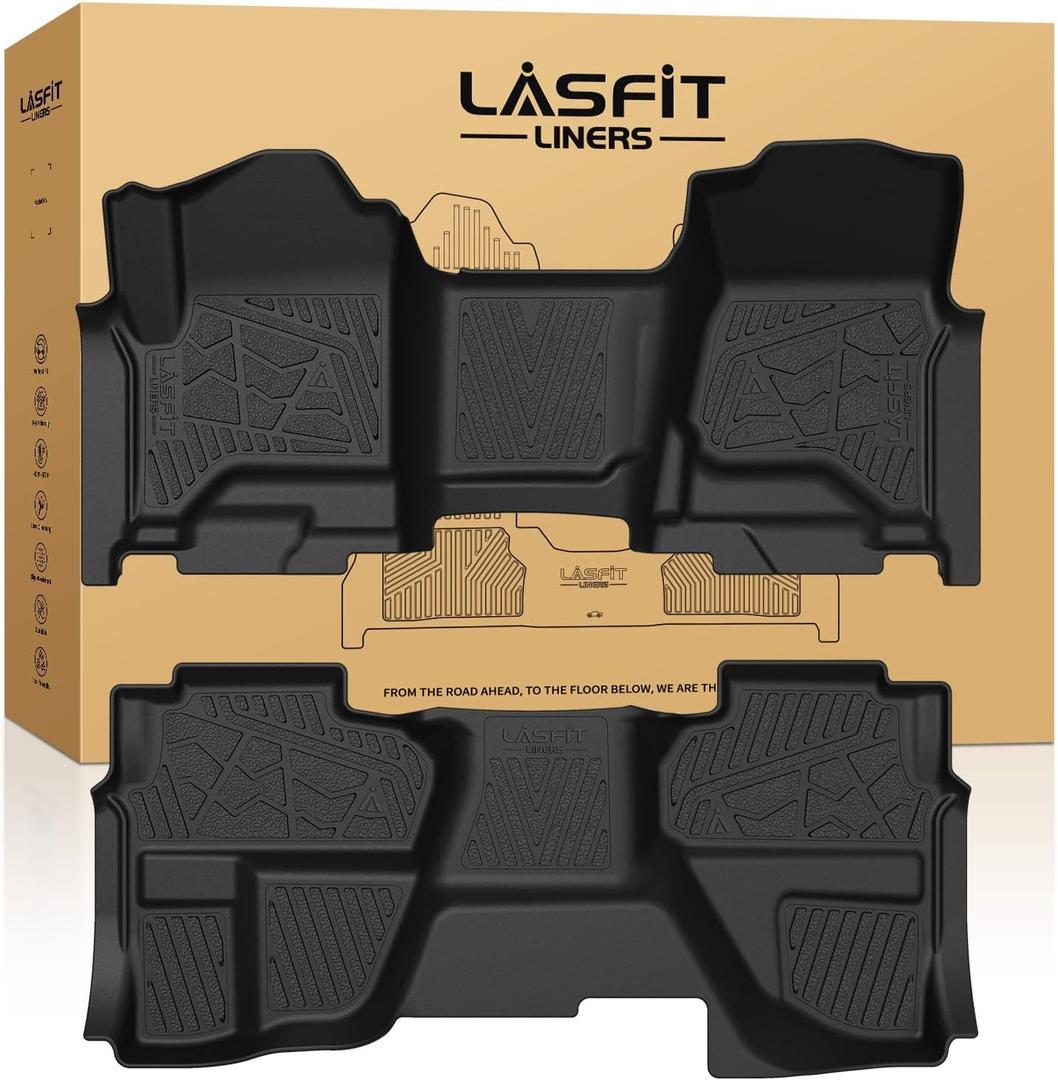LASFIT Floor Mats for Chevy Silverado/GMC Sierra 1500 2014-2018