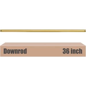 36 inch Ceiling Fan Downrod, 3 FT Gold Downrod for Ceiling Fan, 1 inch Outside Diameter, Boom Suitable for a Wide Range of Fans (Gold, Not Threaded)