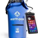 Earth Pak Waterproof Dry Bag with Zippered Pocket - Waterproof Dry Bag Backpack Keeps Gear Dry (10L, Blue)