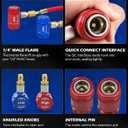 OMT R1234yf Quick Coupler, Quick Connect R1234yf Adapters & AC Hose Fitting Connectors, HP LP R1234yf Couplers for Air Conditioning Evacuation and Recharging, 1/4" Flares, Set of 2