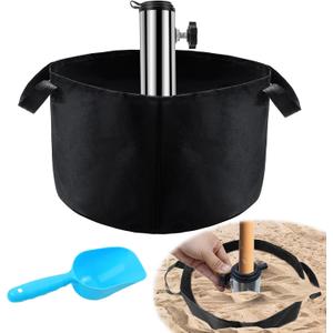 Beach Umbrella Base Weight Bag with Sand Anchor 600D Oxford Cloth Sand Weights Bags with Shovel Fillable Sand Bags for Sun Umbrella Stand Base Stainless Steel Beach Umbrella Stand Holder