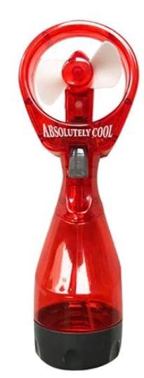 Pack of 4 Water Mist Spray Bottle Fan Portable Handheld Mister Battery Operated , Red