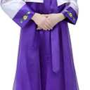 Korean Girls Kids Children Hanbok Costume Dress Outfit Set (10-12Years(150cm), Purple)