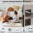 ESUFEIR 196" Wedge Sliding Window Weather Stripping Door Gap Filler,Adhesive Window Insulation for Winter Door Seal Strip,Soundproof Foam Tape for Frame,Black