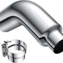 JY PERFORMANCE 4 Inch (ID) Diesel Exhaust Tip Elbow Tip 4'' Inlet 6'' Outlet 23'' Long Chrome Turndown Exhaust Tip with Clamp