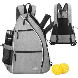 Sucipi Pickleball Bag - Men's & Women's Pickleball Backpack, Adjustable Sling Bag w/Fence Hook/Large Capacity/Safety Pocket