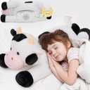MaoGoLan 28'' | 5 Lbs Giant Cow Stuffy Plush Cow Toy for Adults Microwavable Stuffed Animal with Heating/Coolng Pad for Girls Women Valentine's Day Christmas Birthday Gifts