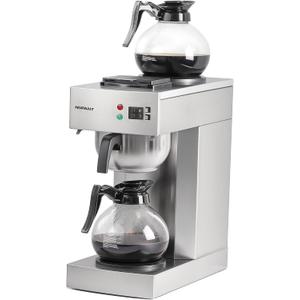 12-Cup Coffee Maker 1.8L Commercial Drip Coffee Maker Pour Over Coffee Machines with 2 Glass Carafes and 2 Warmers Plate Stainless Steel Coffee Brewer for Cofe Bar and Restaurant