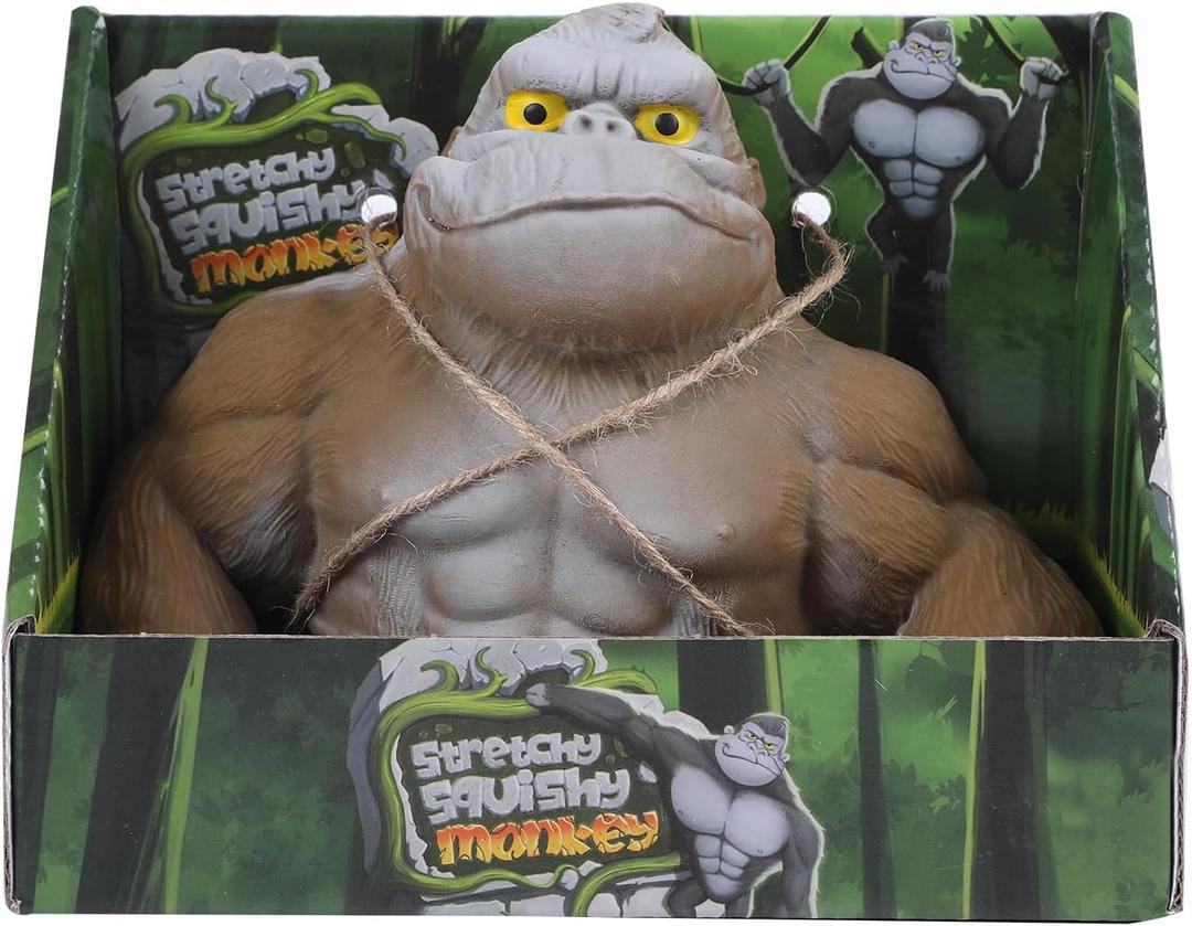 Super Stretchy Gorilla Fidget Toy, Squishy Monkey Squeeze Toy, Splat Maxi Kong, Sensory and Fidget Toy for Kids and Adults, Fun Gift for Fidgeters, Ideal Gift for Kids (Brown)