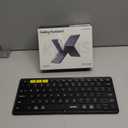 Samsers Full-Size Foldable Bluetooth Keyboard, KF08S Wireless Folding Keyboards with PU Leather Cover, Portable Travel for iPhone iPad Smartphone Tablet Laptop, Android Windows Mac OS, Black