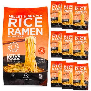 Lotus Foods Organic Millet & Brown Rice Ramen Noodles - 2.8 Oz (Pack of 10) (EXP 12/01/26)
