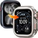 Goton Aluminum Alloy Case for Apple Watch Series 11/10 46mm, Ultra-Style Metal Bumper Protector with Ceramic Back, Shockproof Cover for Business & Daily Use (Titanium Original)