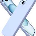 ORNARTO Compatible with iPhone 15 Plus Case 6.7", Slim Liquid Silicone 3 Layers Full Covered Soft Gel Rubber Cover Protective Phone Case with Anti-Scratch Microfiber Lining-Baby Blue