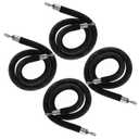 NovelBee 4pcs Black Velvet Stanchion Ropes with Black Hooks,6.6 Feet Stanchion Queue Barrier Ropes,Crowd Control Velvet Rope Safety Barriers for Party Decorations