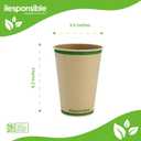 Responsible Products Certified Compostable 12 oz Paper Cups, Cold ＆ Hot Coffee Cups, Disposable Paper Cups, Extra Strength Disposable Cups, Made without PFAS (50 count)