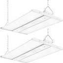 (2 Pack) LED high Bay Shop Light 220W 30800 Lumens 5000K 100-277V Dimmable, Commercial Linear Bay Lights for Warehouse Workshop Supermarket Stadium, Power Tunable 220W/165W/110W, 2FT