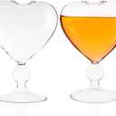 DOITOOL 2PCS Clear Cocktail Glasses Heart- Shaped, Cocktail Wine Glass Set of 2 Unique Champagne Glasses Heart Shape Goblet Cups Glassware for KTV Home Bar Club Restaurant