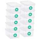SmartStore Classic 10 Clear Plastic Storage Boxes, 8L/8.5QT BPA-Free Stackable and Nestable Container with Secure Lid, Swedish Made Plastic Bins for Organization, L13.39 x W9.84 x H6.3-10 Pack