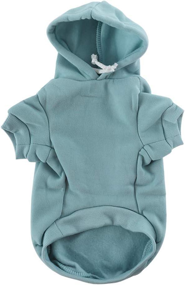 uxcell Pet Dog Hooded Hoody Sweatshirt Clothes Cotton Apparel Puppy Cat Winter/Spring/Fall Costume Outfits Fleece Warm Coat Pale (Green, Medium)