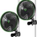 VIVOSUN 2-Pack AeroWave E6 Gen2, Grow Tent Clip Fan 6, EC Motor, Smart Control, Powerful Oscillating Fan, Local Timer, Weatherproof IP54, for Hydroponics Circulation Cooling, Black